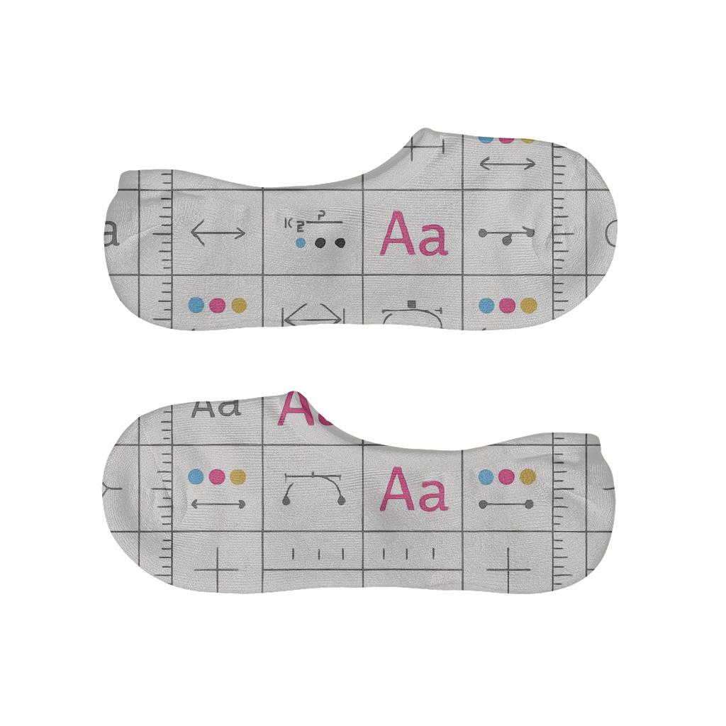 Typographic Constellation Grid For Graphic Designer low cut no-show socks