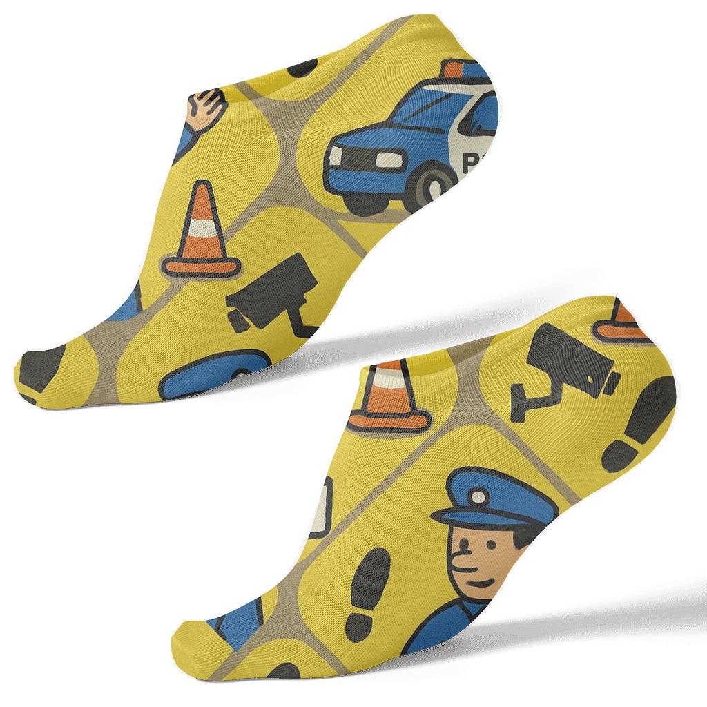 Checkpoint Scenes With Security Guard Rhythm Pattern personalized ankle socks