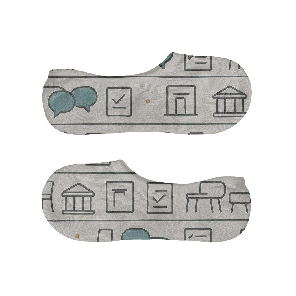 Counseling Session Icons For Probation Officer custom no-show socks