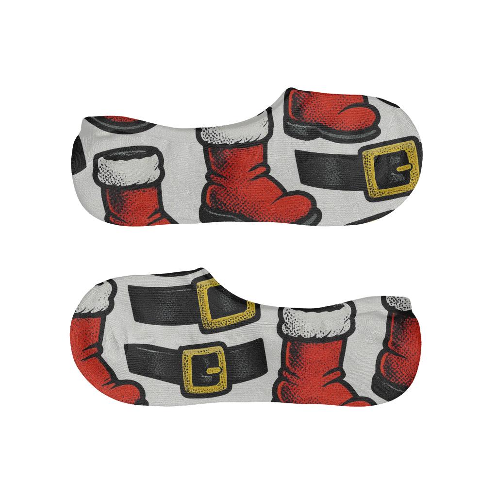 Pop Art Belt And Boots Santa Collage trendy no-show sock styles