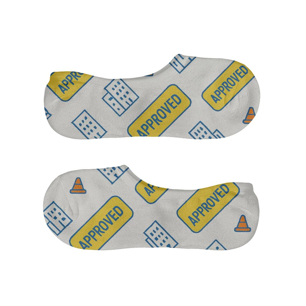 Inspection Sticker Lattice For Building Inspector designer print no-show socks