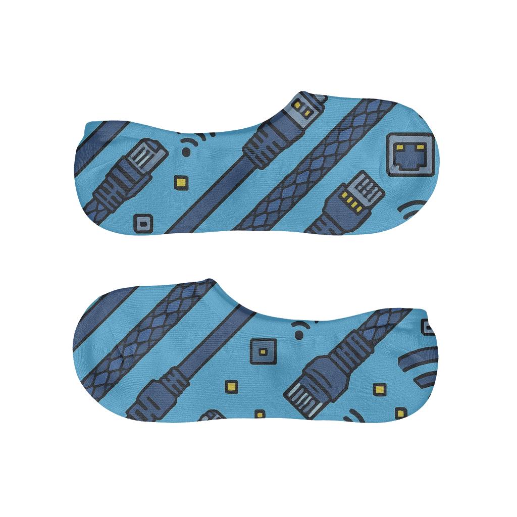 Cable Chevron In Network Administrator Style soft cotton no-show socks
