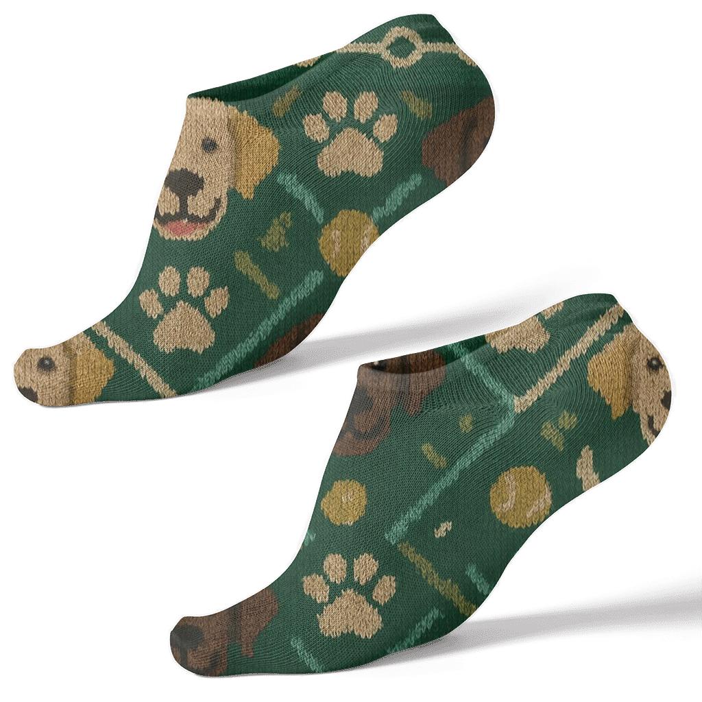 Knitted Illusion Labrador Retriever Park Lattice soft everyday ankle socks