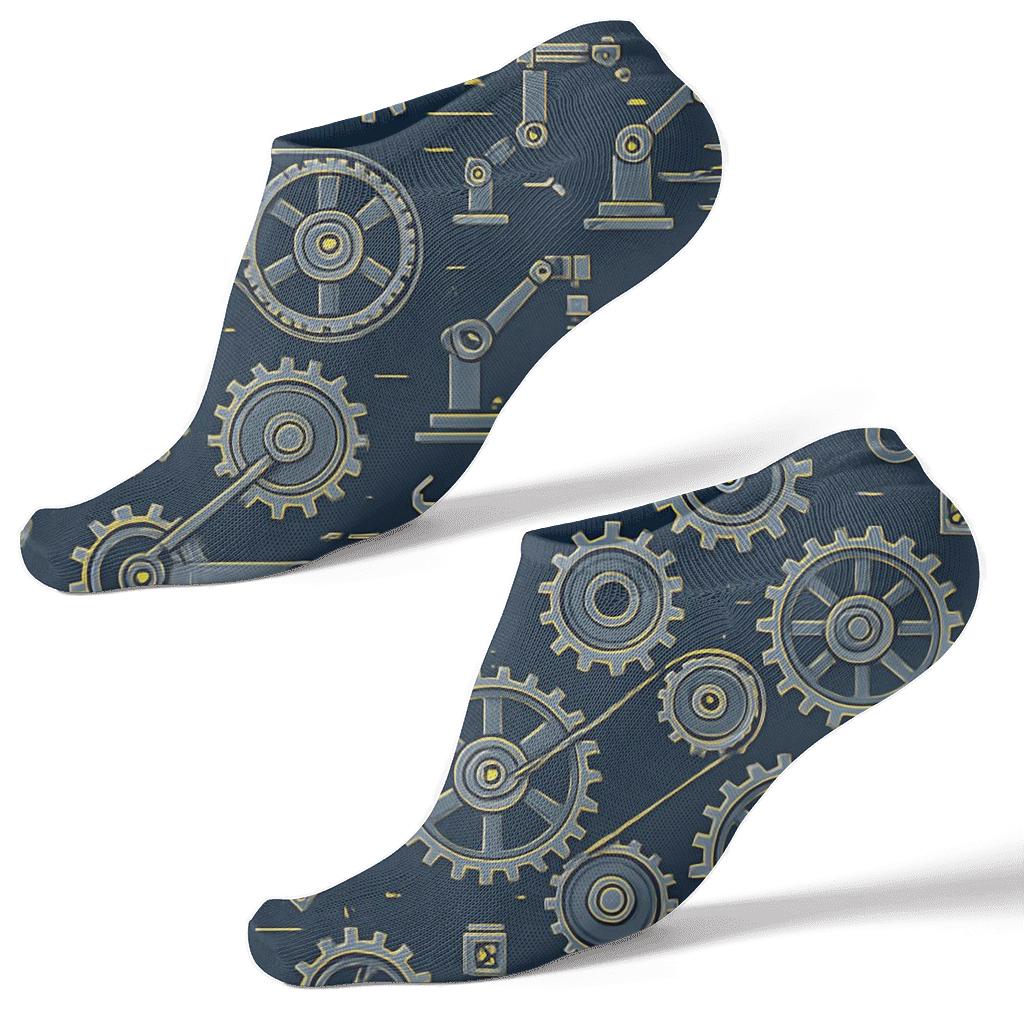 Isometric Gearscape For The Mechanical Engineer unique graphic ankle socks