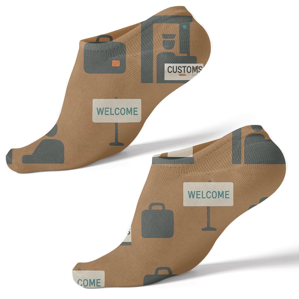 Inspection Booth Tessellation Immigration Officer Crafted trendy patterned ankle socks