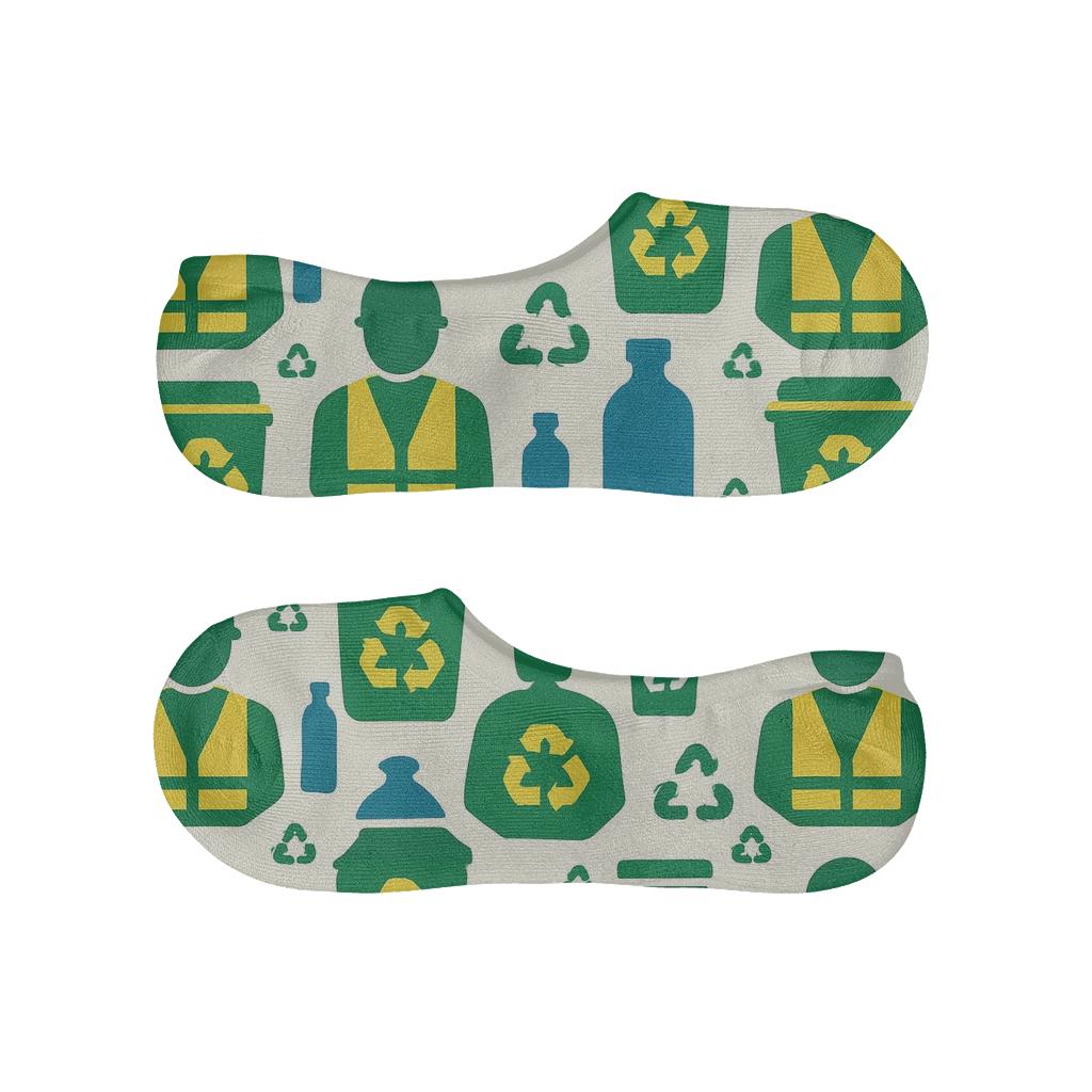 Safety Vest Lattice With Recycling Plant Worker Motifs breathable no-show socks