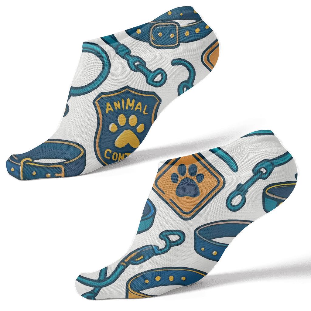 Rescue Badge Lattice Animal Control Officer Pattern custom ankle socks