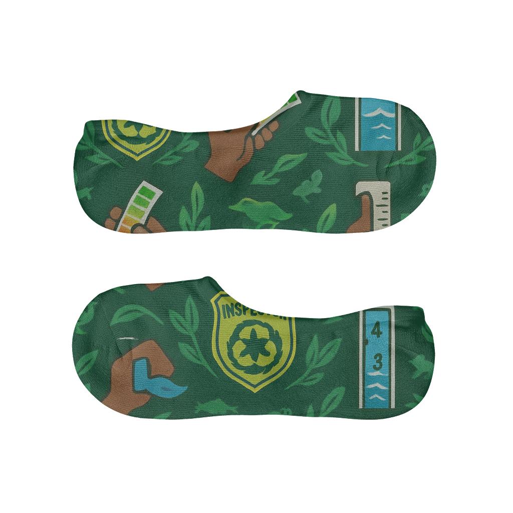 Environmental Inspector Badge And River Gauge Chevron soft cotton no-show socks