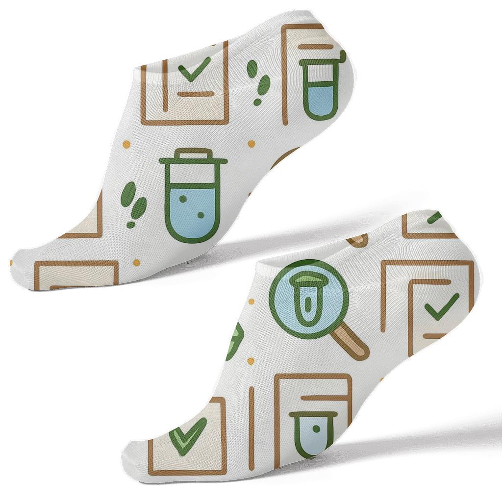Field Checklist Tiles For Environmental Inspector unique graphic ankle socks
