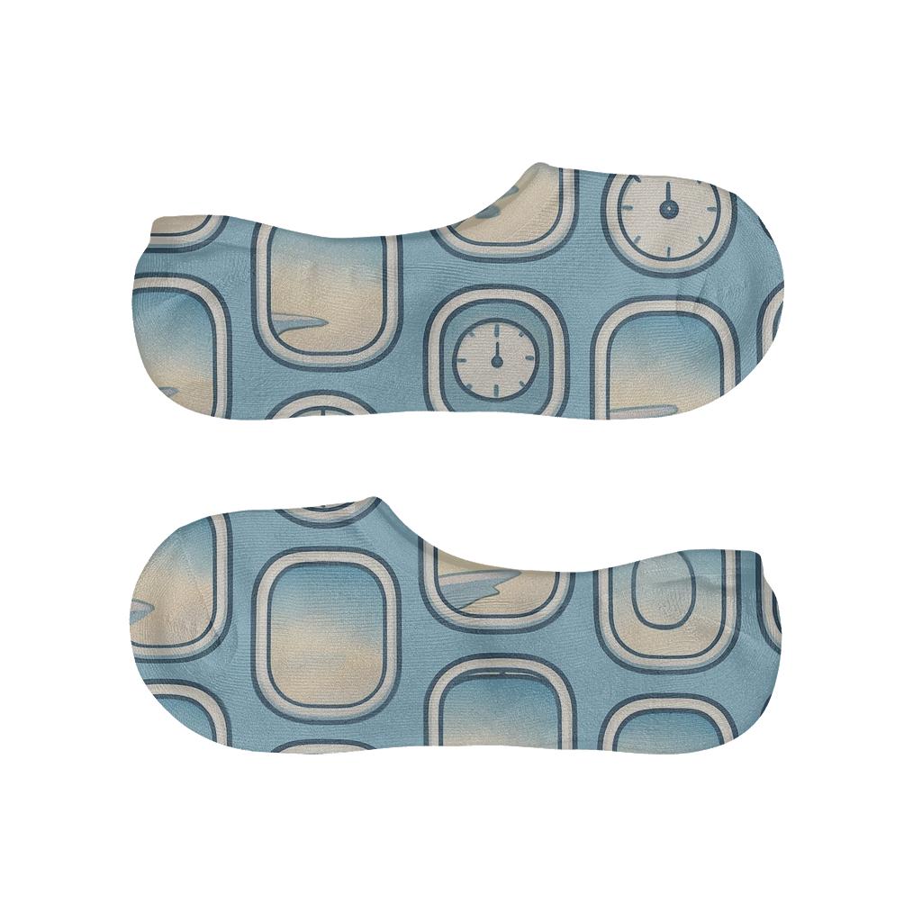 Airplane Window Lattice In Calm Sky comfortable invisible socks