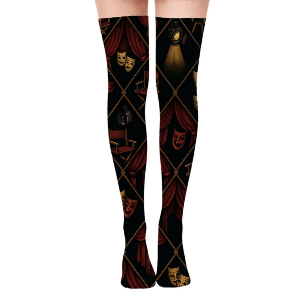 Curtain Lattice Actor Nightfall personalized over-the-knee socks