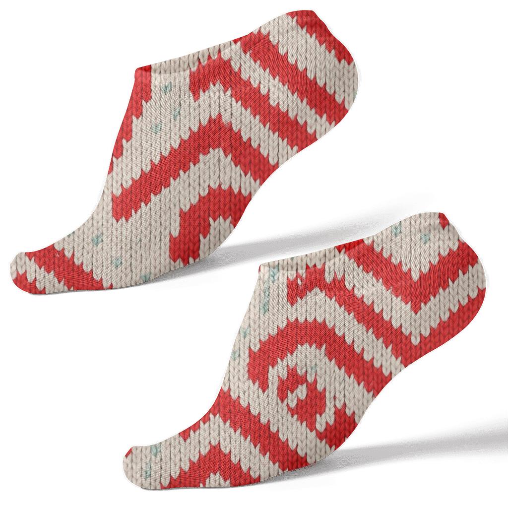 Candy Canes Knit Illusion Chevron comfortable cotton ankle socks