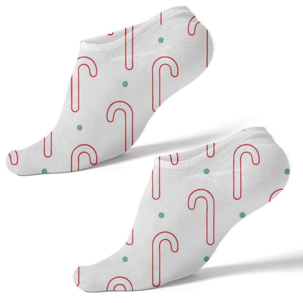 Minimal Graphic Grid With Candy Canes Accents unique graphic ankle socks