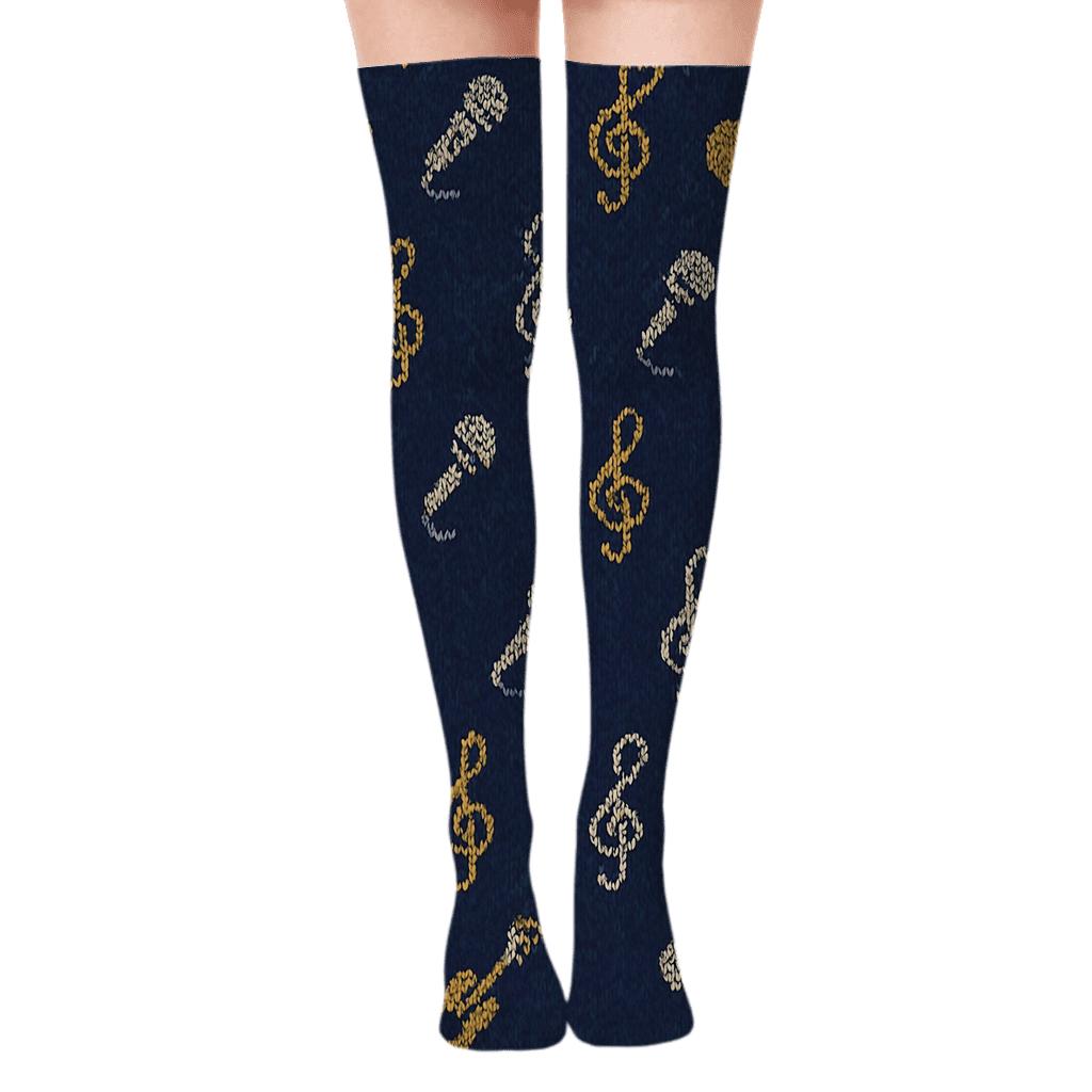 Knit Illusion Rhythm Tiles Musician Edition soft everyday over-the-knee socks