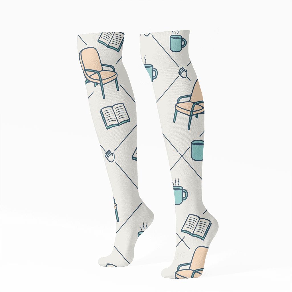 Therapy Chair Lattice With Counselor Notes soft everyday knee-high socks