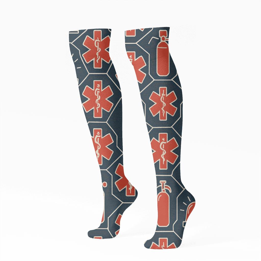 Siren Lattice For Paramedic Essentials custom knee-high socks