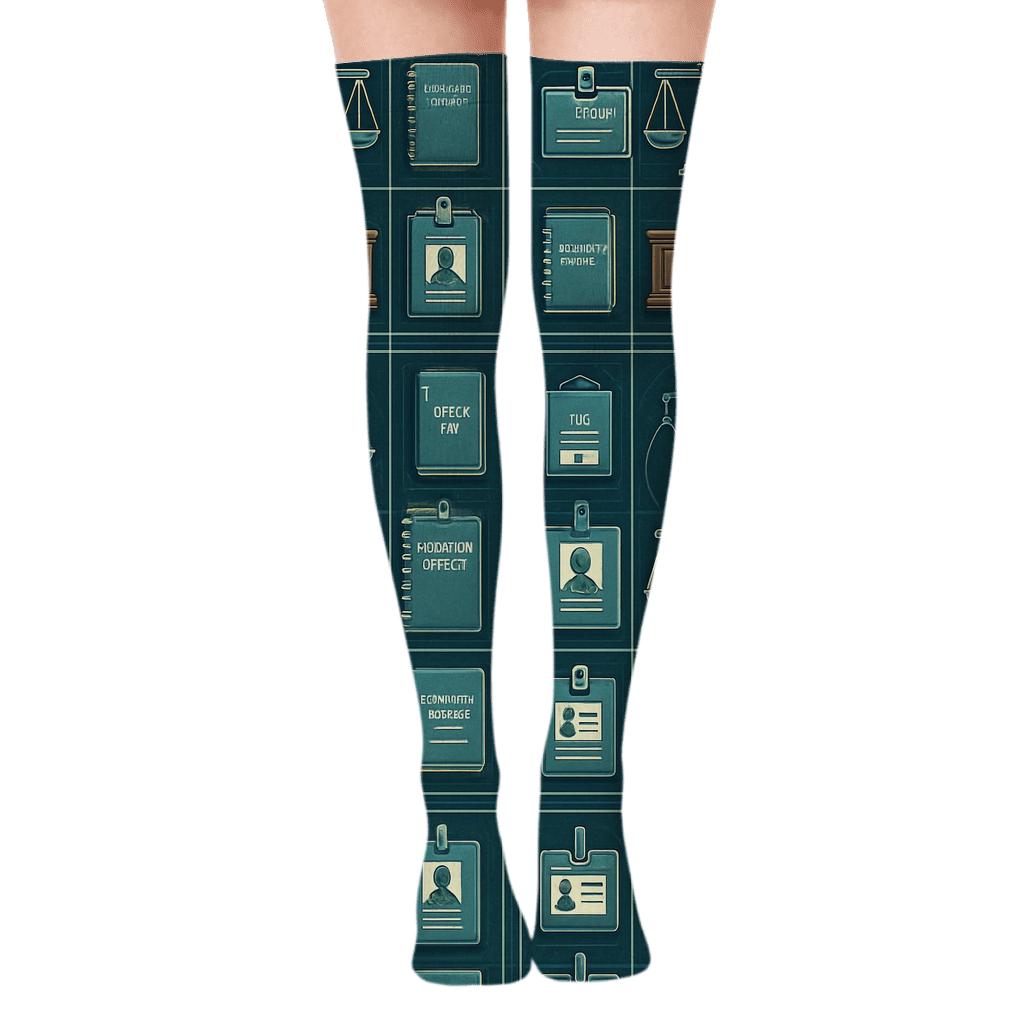 Courtroom Collage With Probation Officer Repeat custom over-the-knee socks