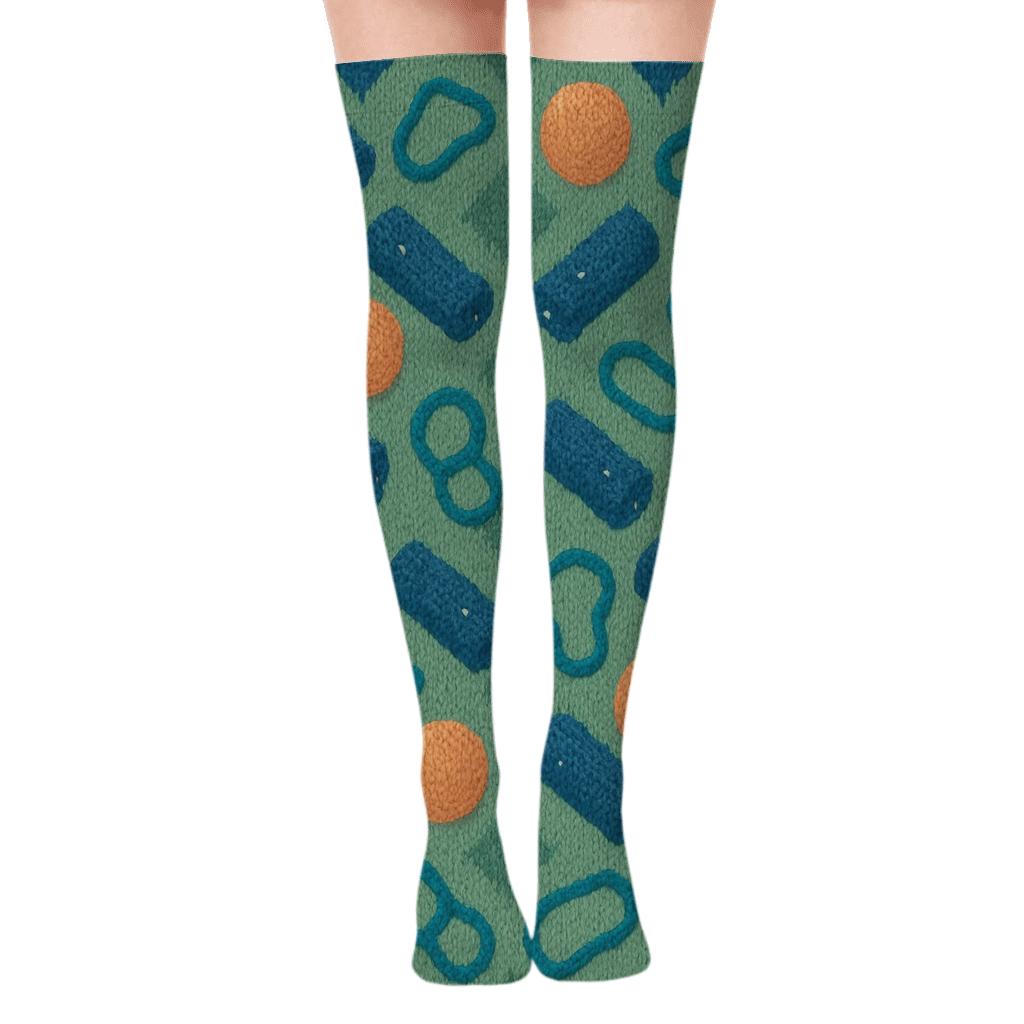 Knit Illusion Rehab Tiles Physical Therapist personalized over-the-knee socks