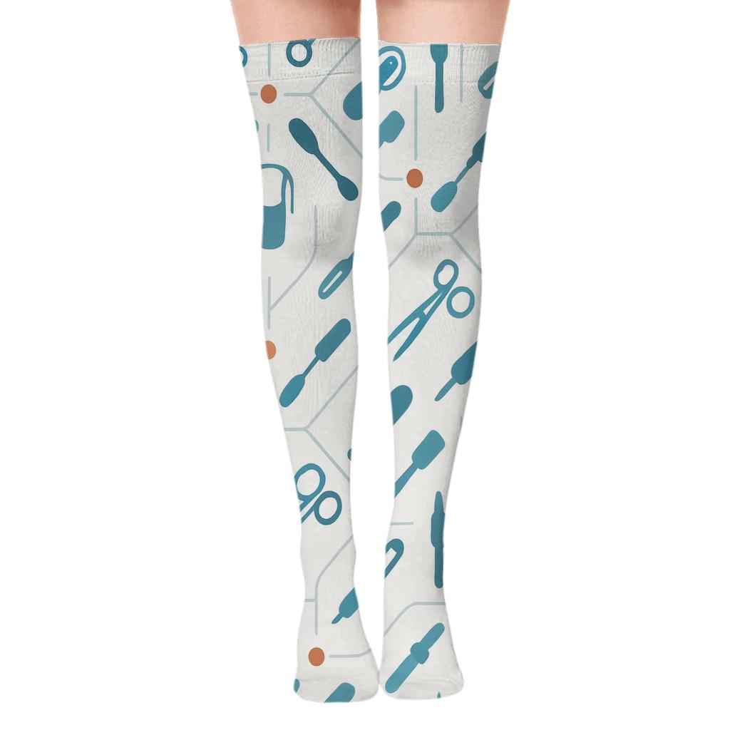 Therapy Tool Lattice In Occupational Therapist Style premium cozy over-the-knee socks