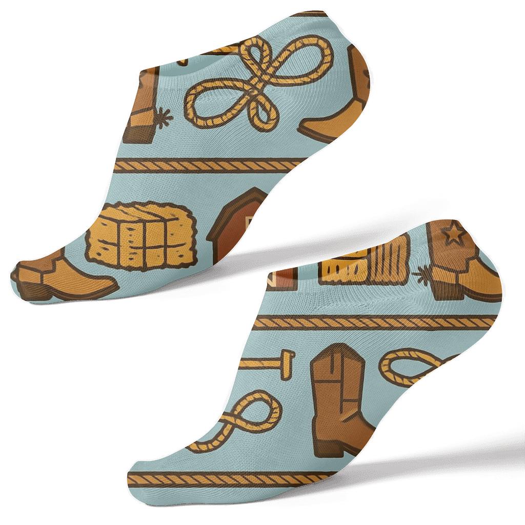 Bandana Stripe Rancher Rodeo Icons personalized ankle socks