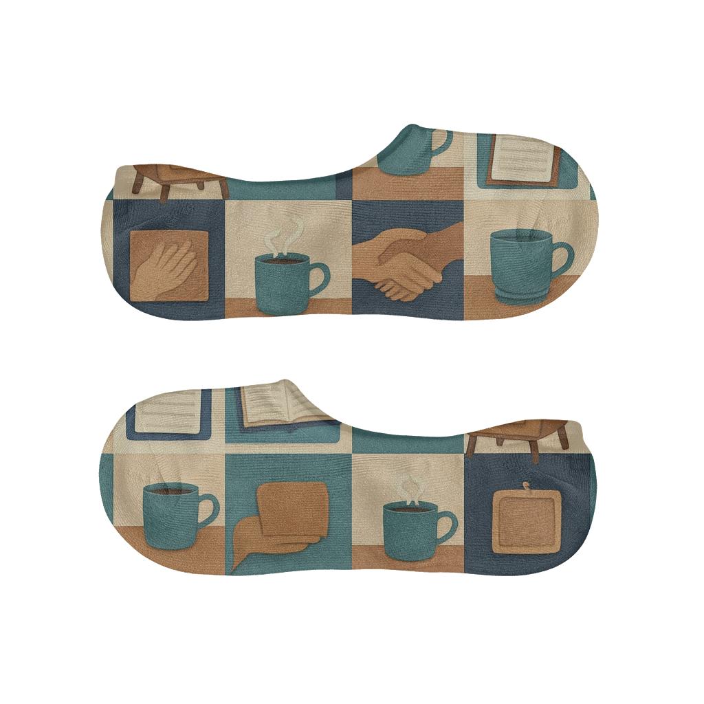 Patchwork Therapy Chairs With Counselor Collage anti-slip no-show socks