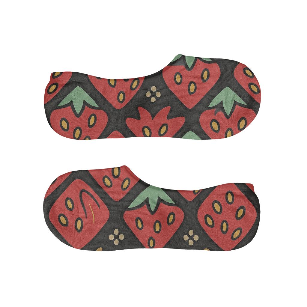 Midnight Strawberry Seed Chevron comfortable low-cut socks