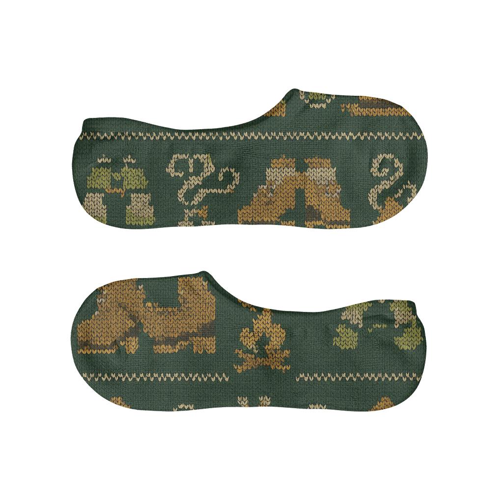Park Ranger Knit Illusion Camp Gear Stripe Pattern low cut no-show socks