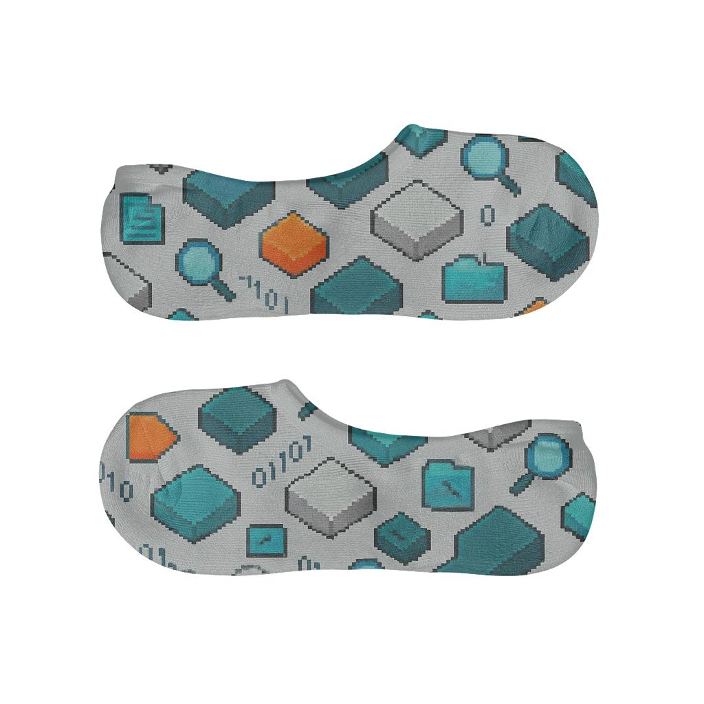 Keyboard Lattice With Software Developer Icons anti-slip no-show socks