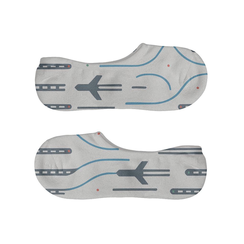 Modern Minimalist Graphic With Air Traffic Controller Flight Path Bands unique hidden socks