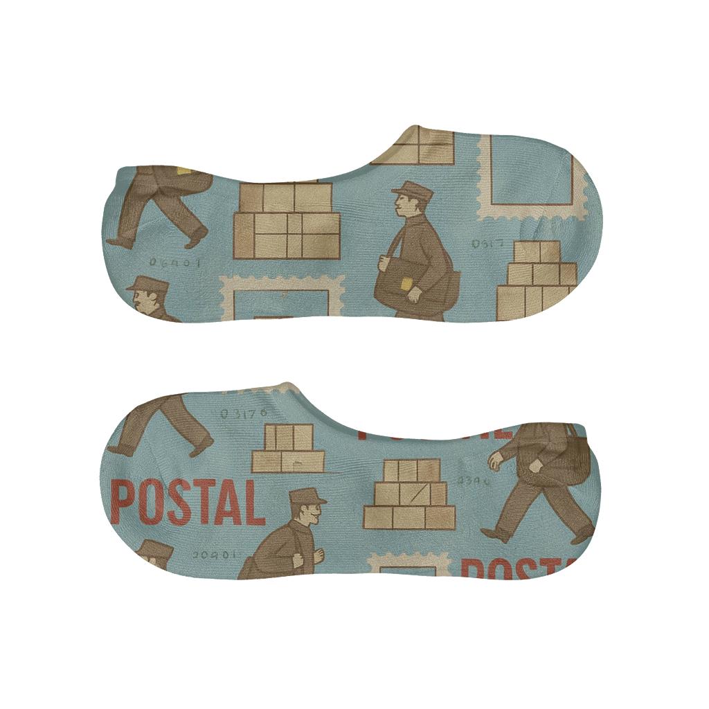 Vintage Poster Collage With Postal Worker Parade trendy no-show sock styles