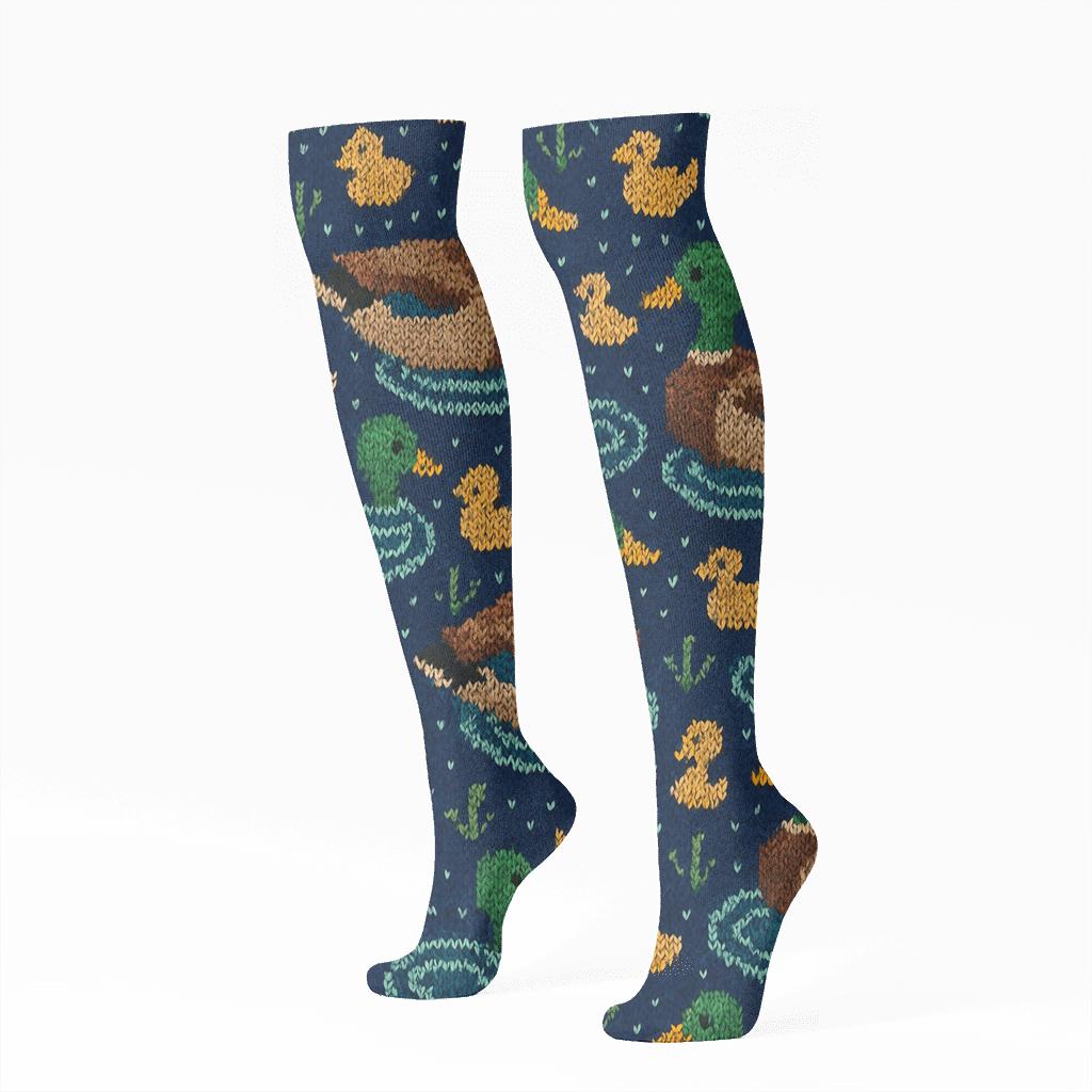 Knit Illusion Duck Ripple Tiles custom knee-high socks