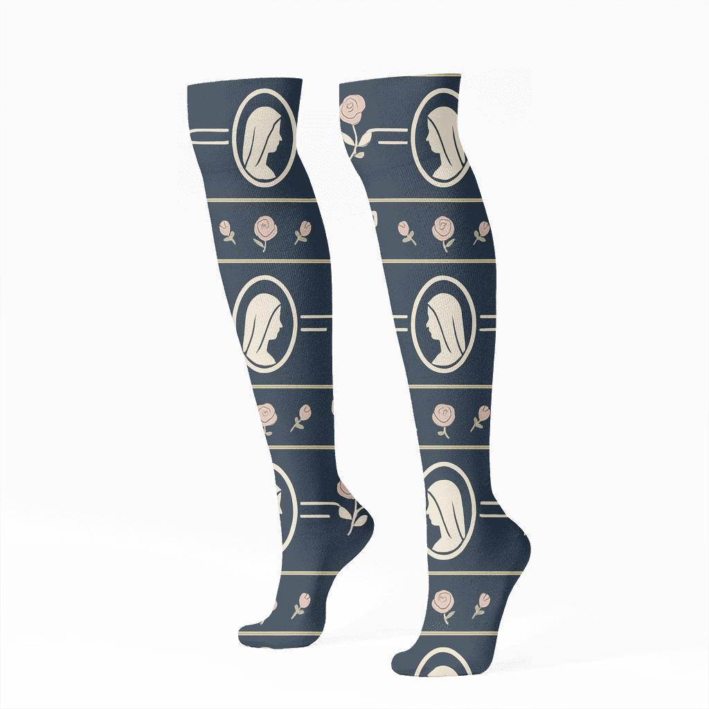 Cameo Garland With Mary Silhouette Bands stylish athletic knee-high socks