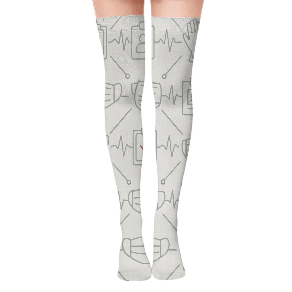 Clipboard Lattice With Nurse Accents soft everyday over-the-knee socks