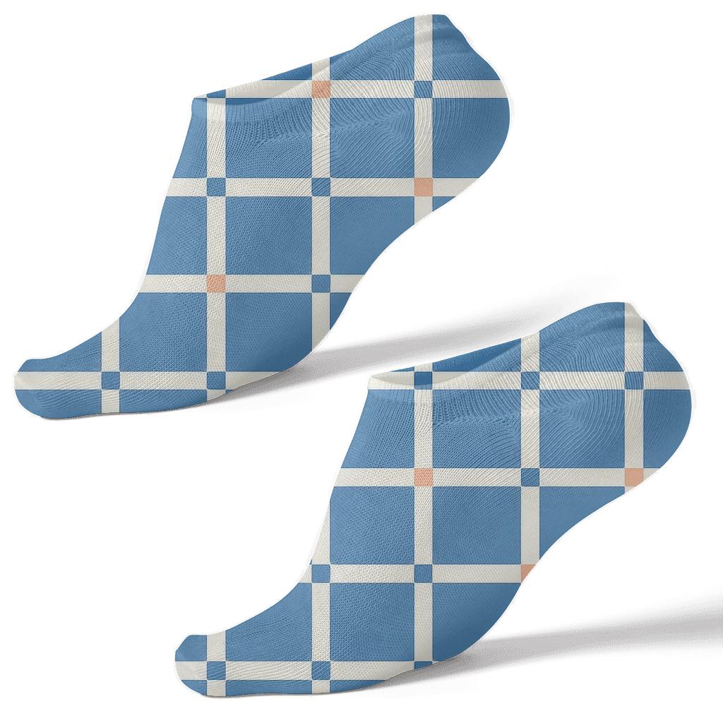Interleaved Ribbon Checks personalized ankle socks