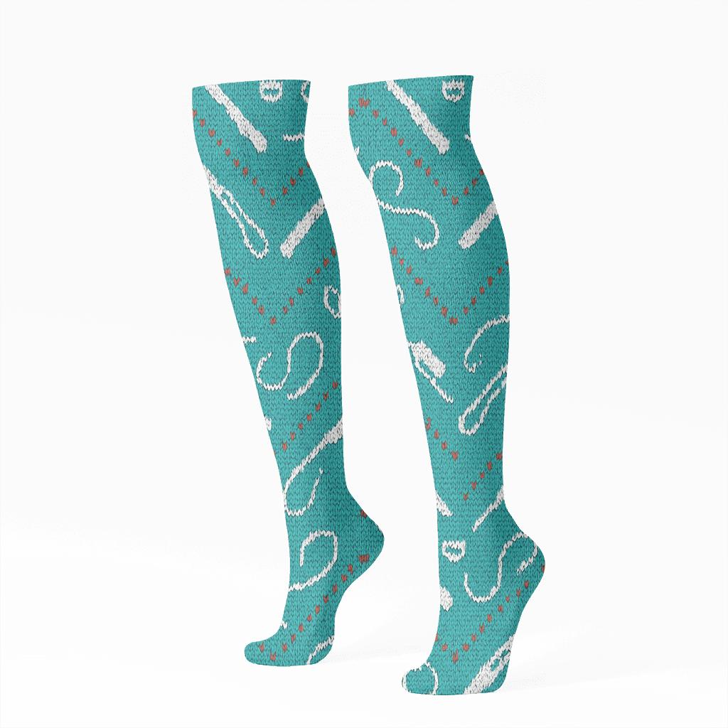 Surgeon-Grade Scalpel Chevron Knit premium sports knee-high socks