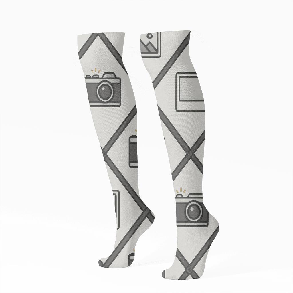 Camera Strap Lattice For The Photographer personalized knee-high socks