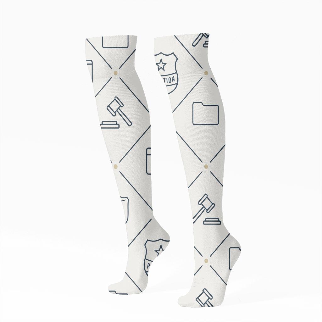 Justice Lattice For The Probation Officer custom knee-high socks