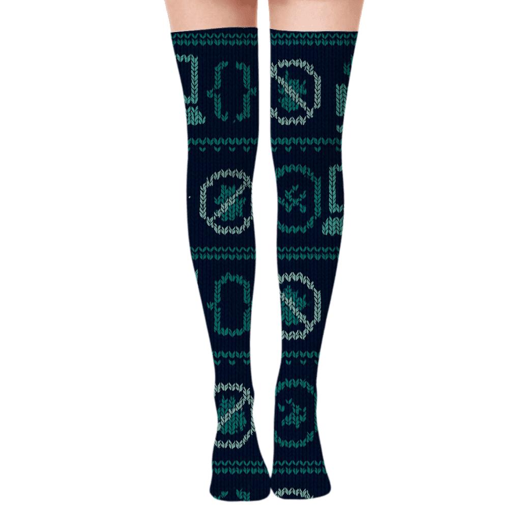 Software Developer Debugging Sweater Grid premium cozy over-the-knee socks