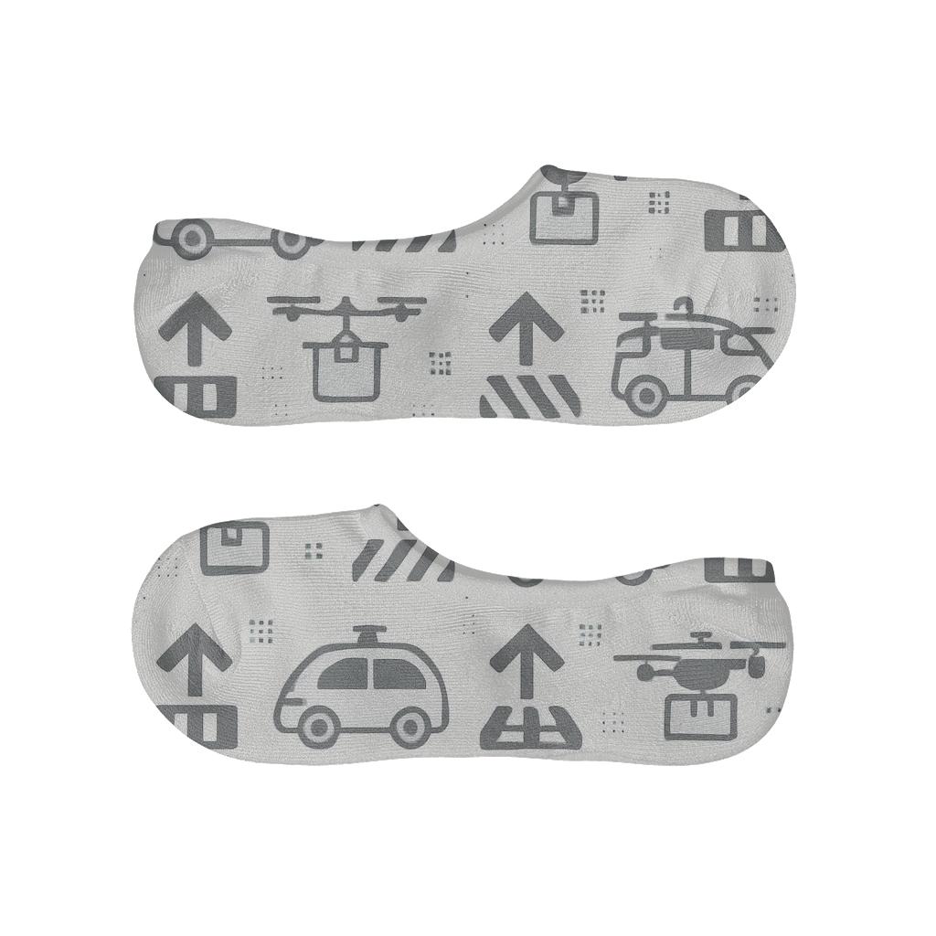 Autonomous Transit Grid Pattern, 2025 Edition designer print no-show socks