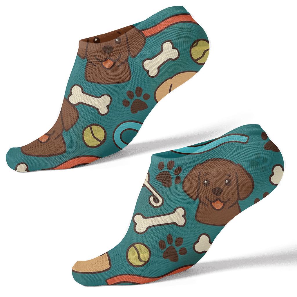 Dog Park Party Leash Bands designer print ankle socks