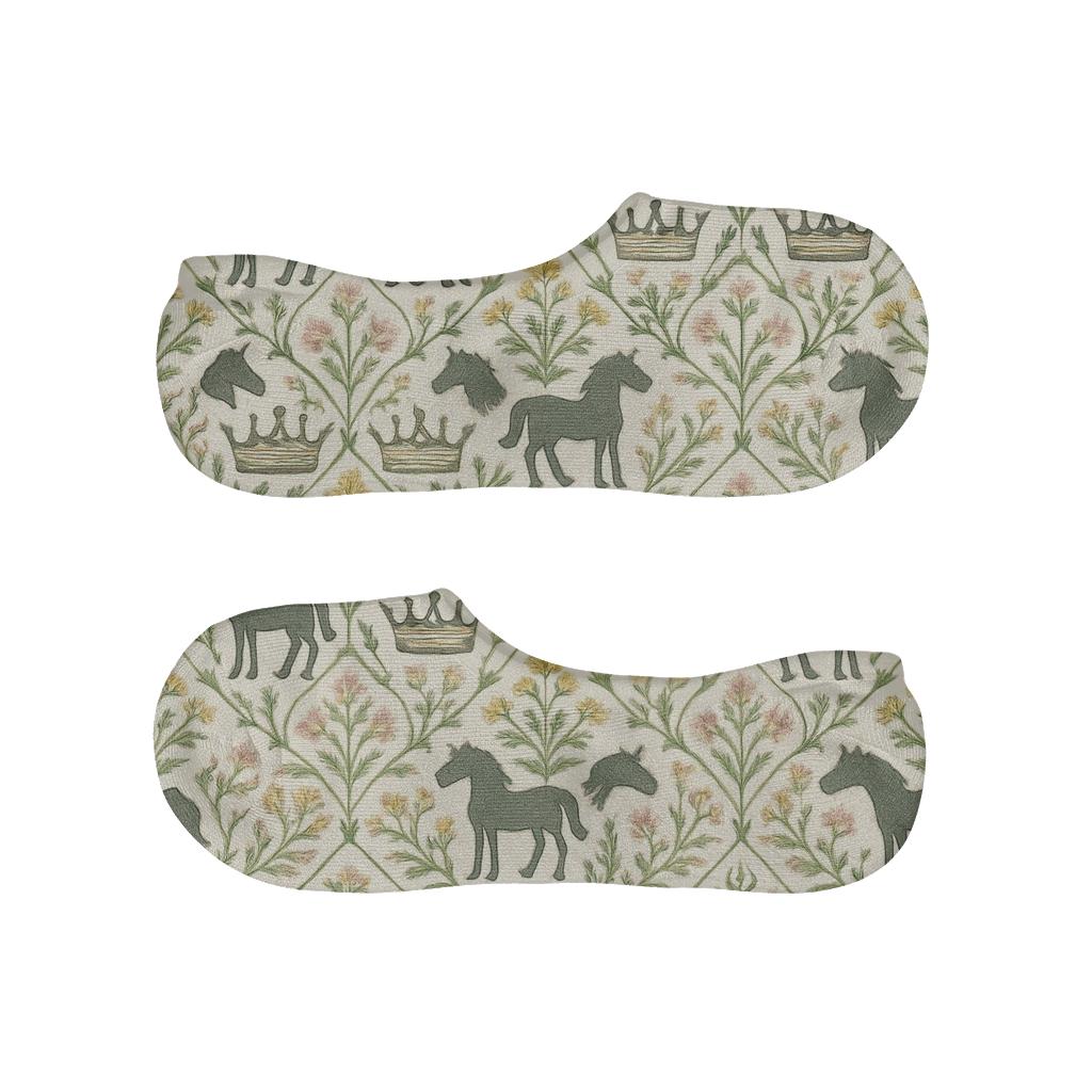 Wildflower Lattice With Pony Silhouette Accents soft cotton no-show socks