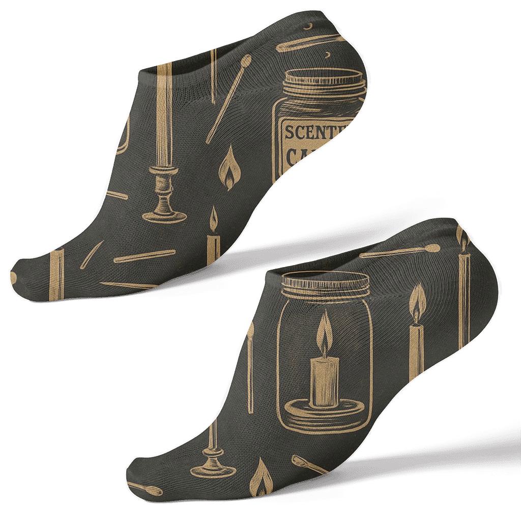 Candle Apothecary Mantel Label Lattice trendy patterned ankle socks