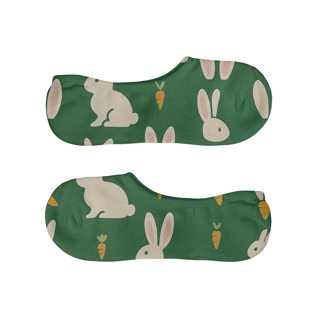 Minimalist Grid With Rabbit Silhouettes trendy no-show sock styles