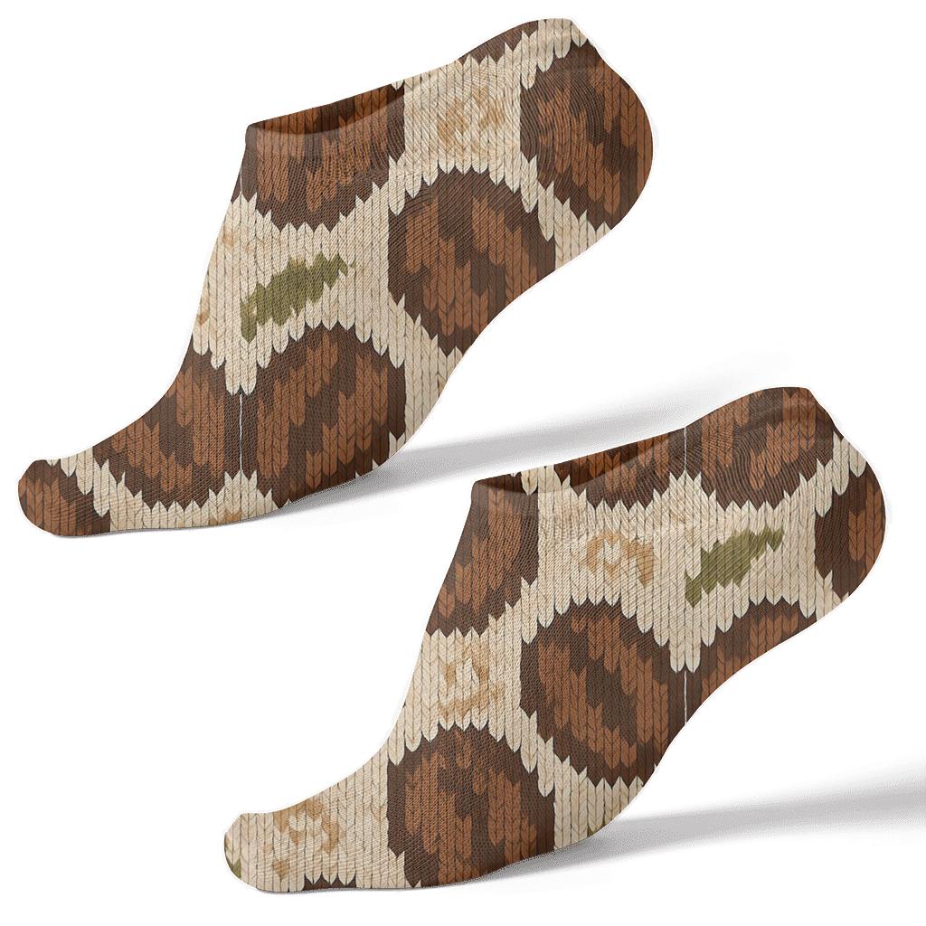 Barista Knitted Chevron Bean Weave custom ankle socks
