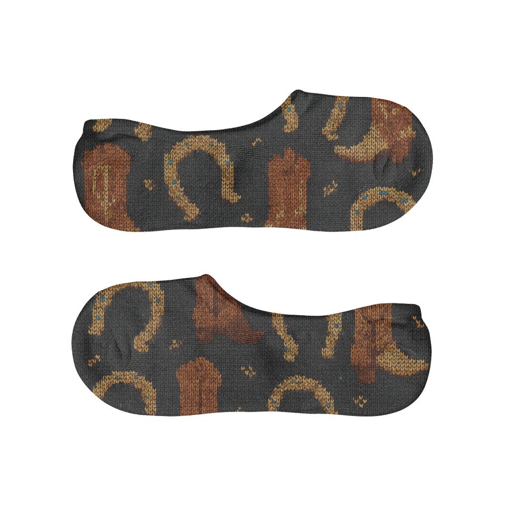 Rancher Knitted Illusion Boot And Horseshoe Tessellation personalized no-show socks