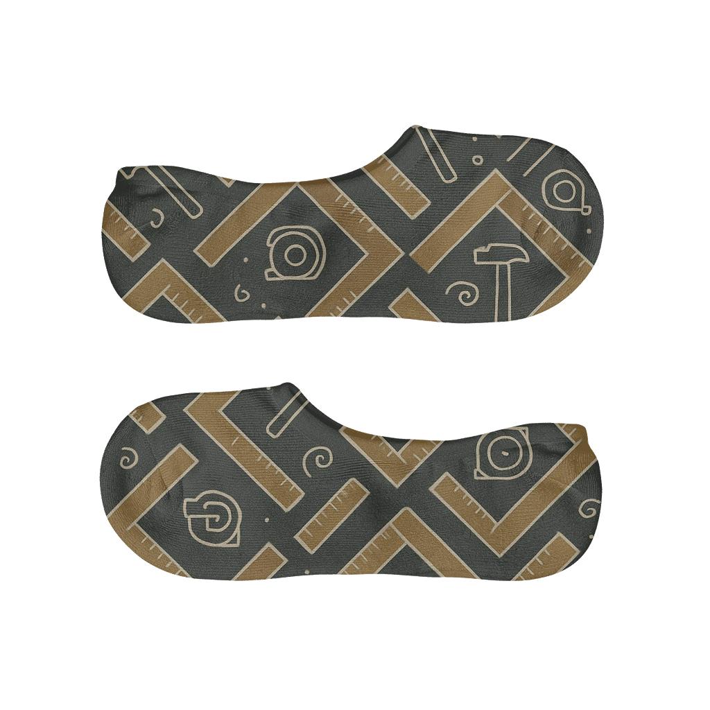 Tool Lattice With Carpenter Squares personalized invisible socks