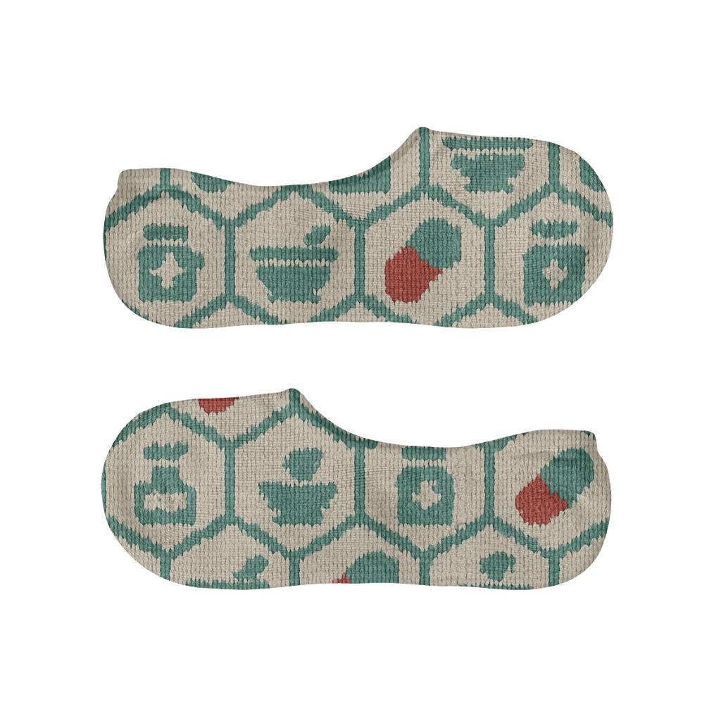Knitted Pharmacist Capsule Lattice soft cotton no-show socks