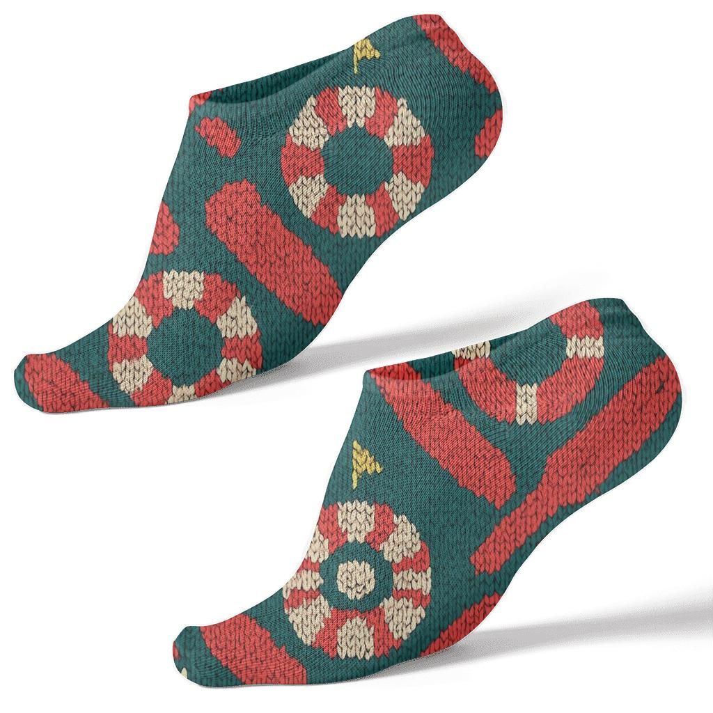 Lifeguard Chevron Tiling designer print ankle socks