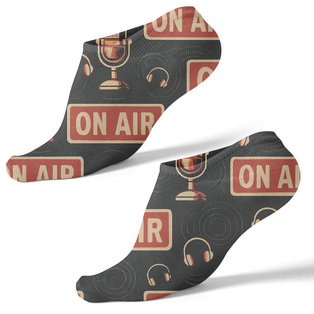 Radio Host On Air Sign Tessellation stylish athletic ankle socks
