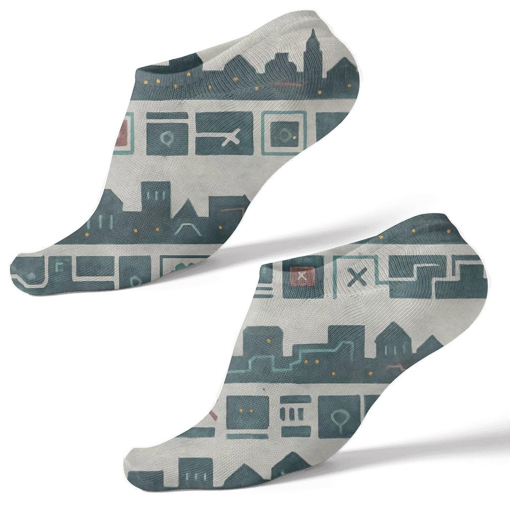 Skyline Bands For The Urban Planner unique graphic ankle socks